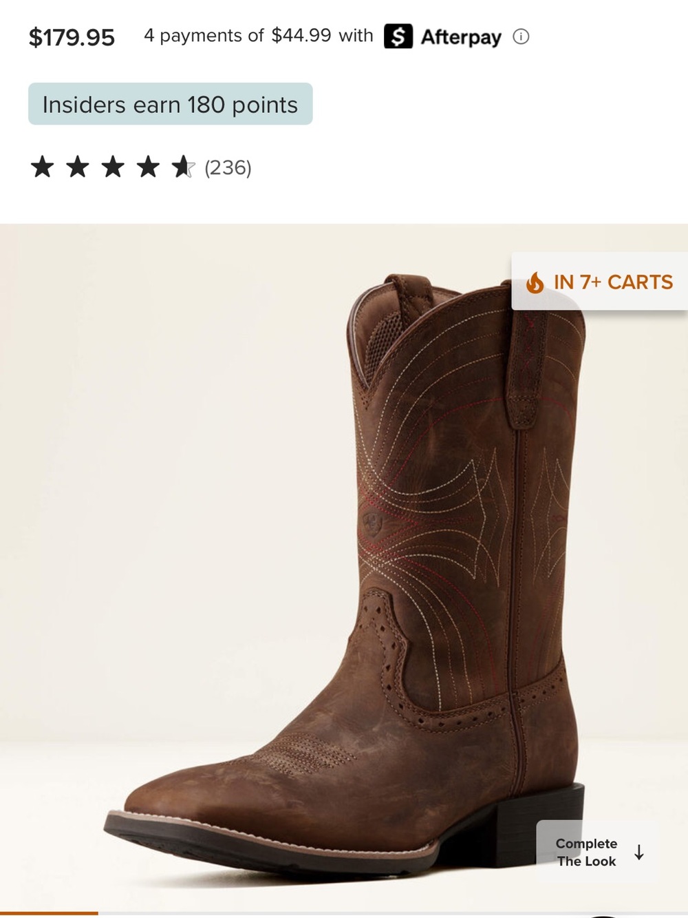 Ariat Men's Sport Wide Square Toe Western Boots